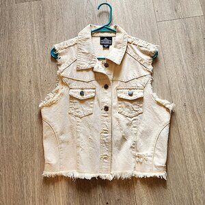 Shabby Chic 100% Cotton Vest in Cream
